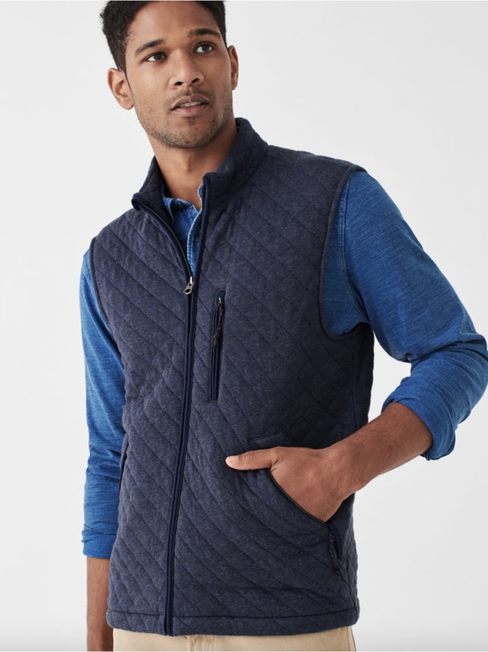 Faherty Epic Quilted Fleece Vest Large